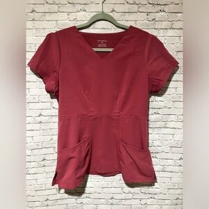 Jaanuu Wine Scrub Top Size Medium (M)